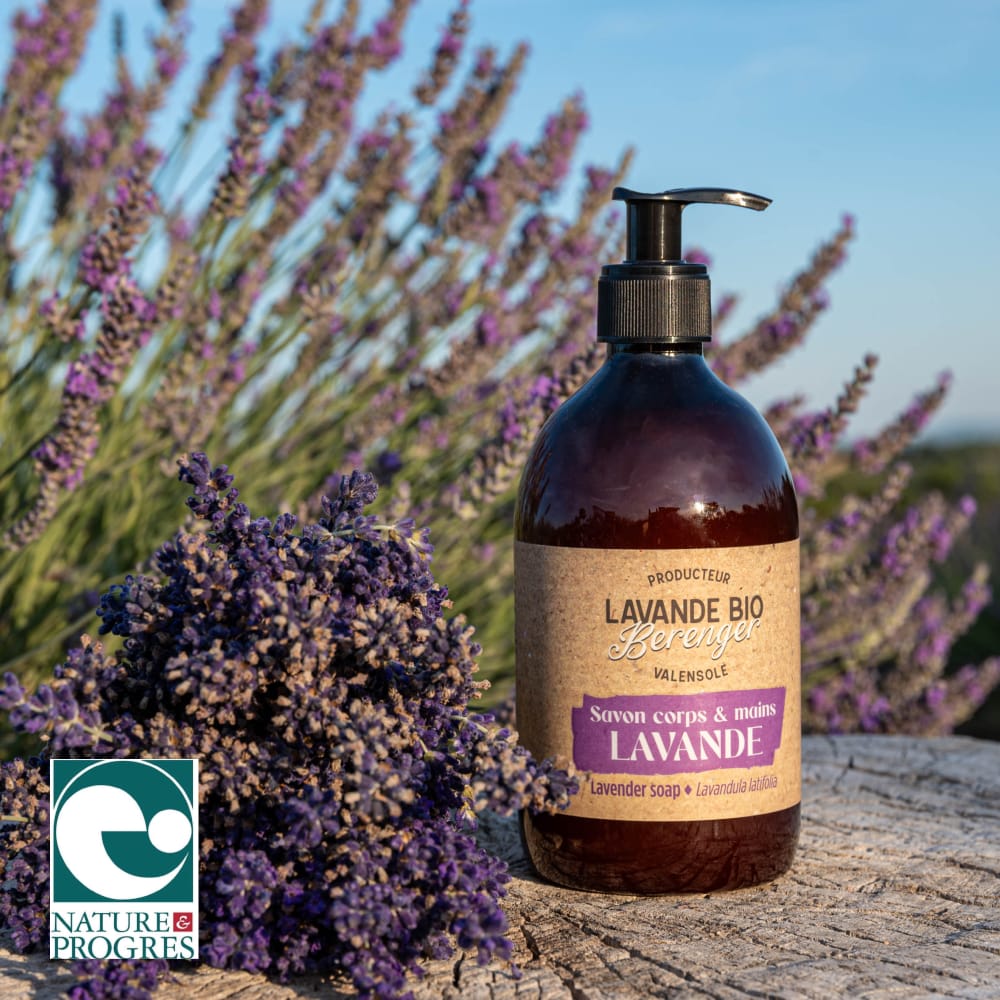 Sapone liquido alla Lavanda per corpo e mani 500 ml.