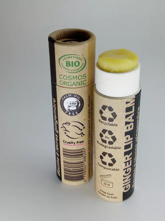 Balsamo labbra biologico idratante allo zenzero a base di oli biologici e oli essenziali rinfrescanti, come in provenza