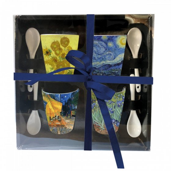 Confezione 4 tazzine con cucchiaino I Dipinti di Van Gogh