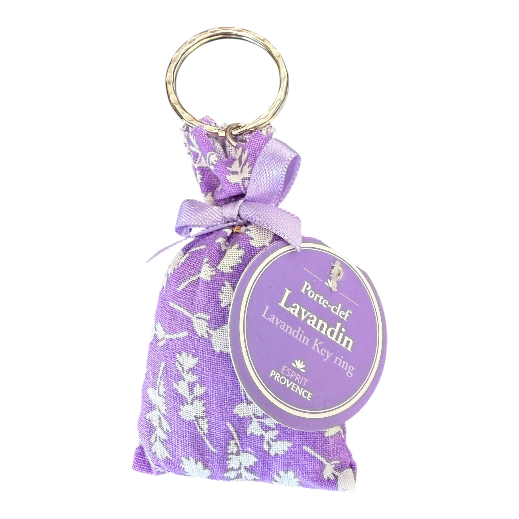 Portachiavi con sacchetto di fiori di Lavandin viola