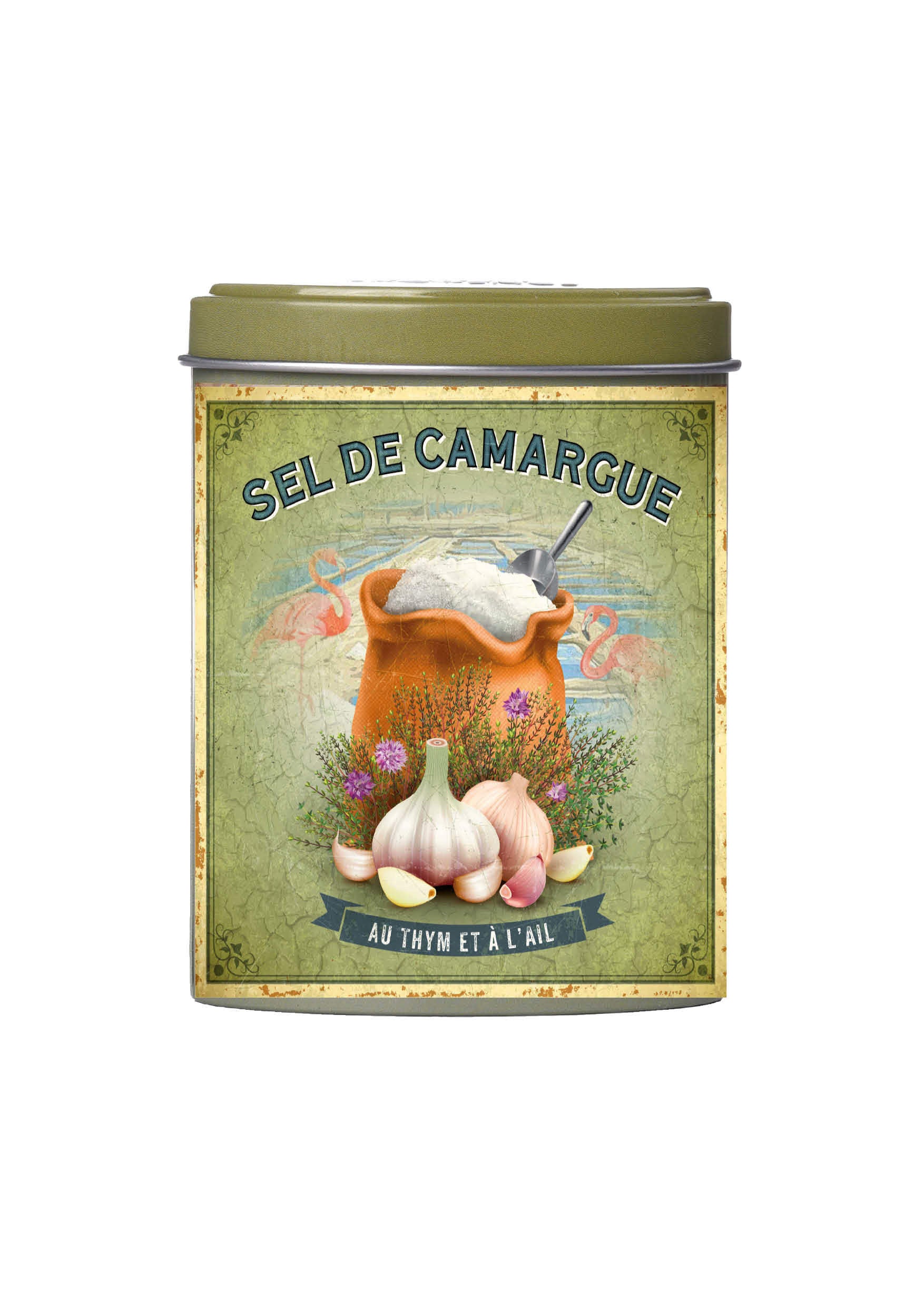 Boite di Sale Fine della Camargue con Timo e Aglio