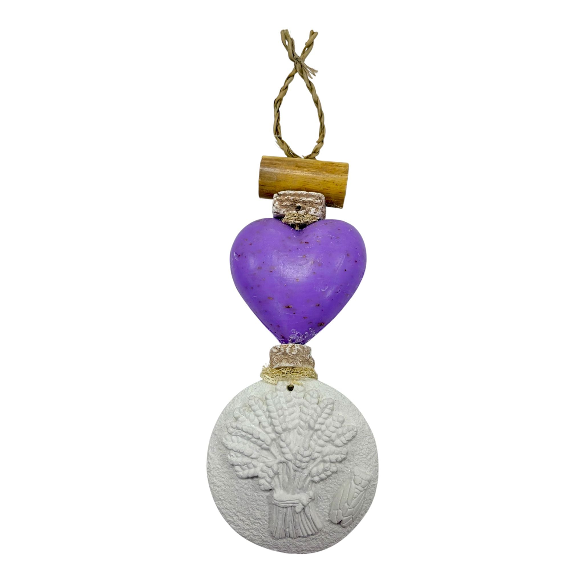 Treccia Cuore di sapone alla Lavanda e medaglione in gesso