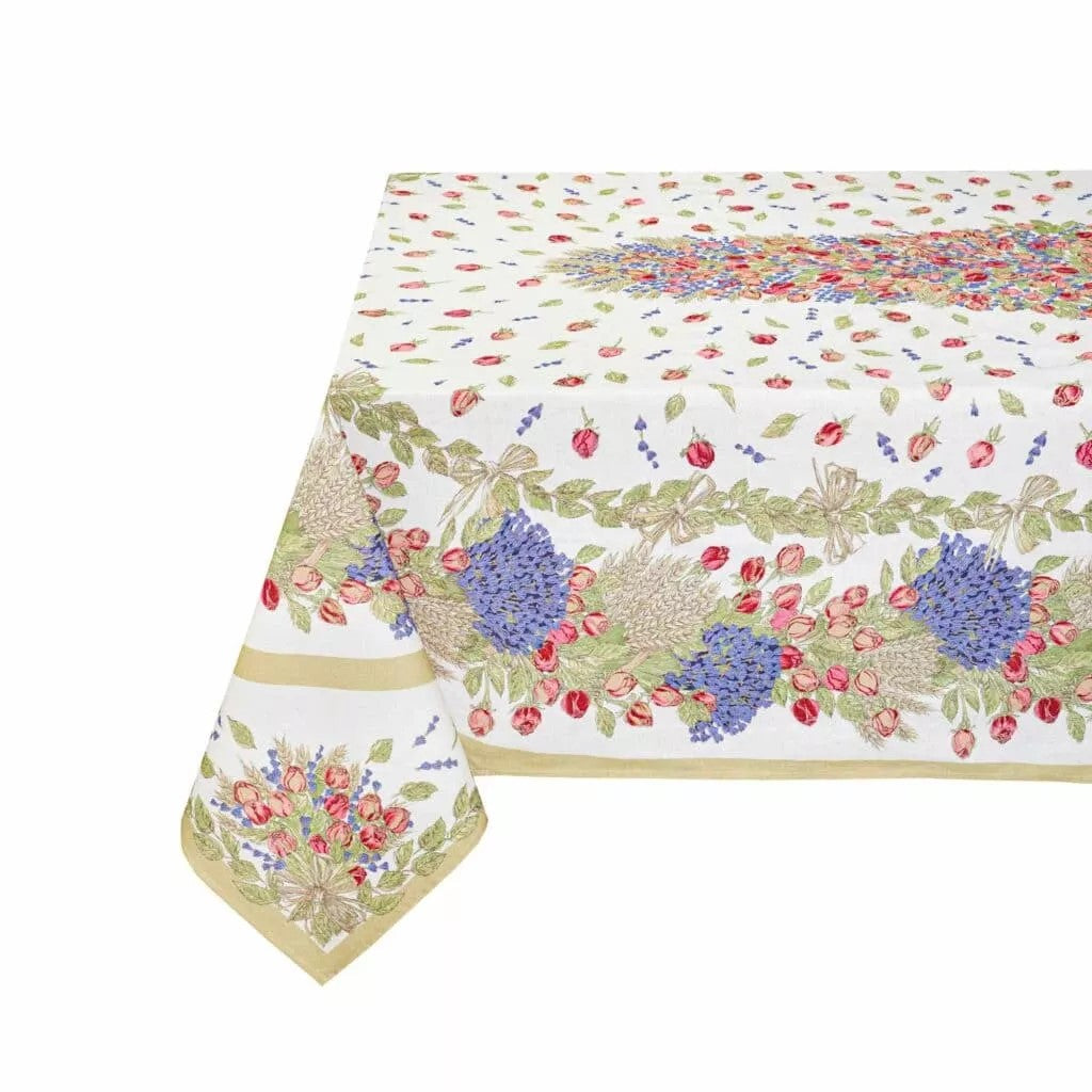 Tovaglie Rose e Lavanda Tissus Toselli rettangolati cotone e cotone antimacchia