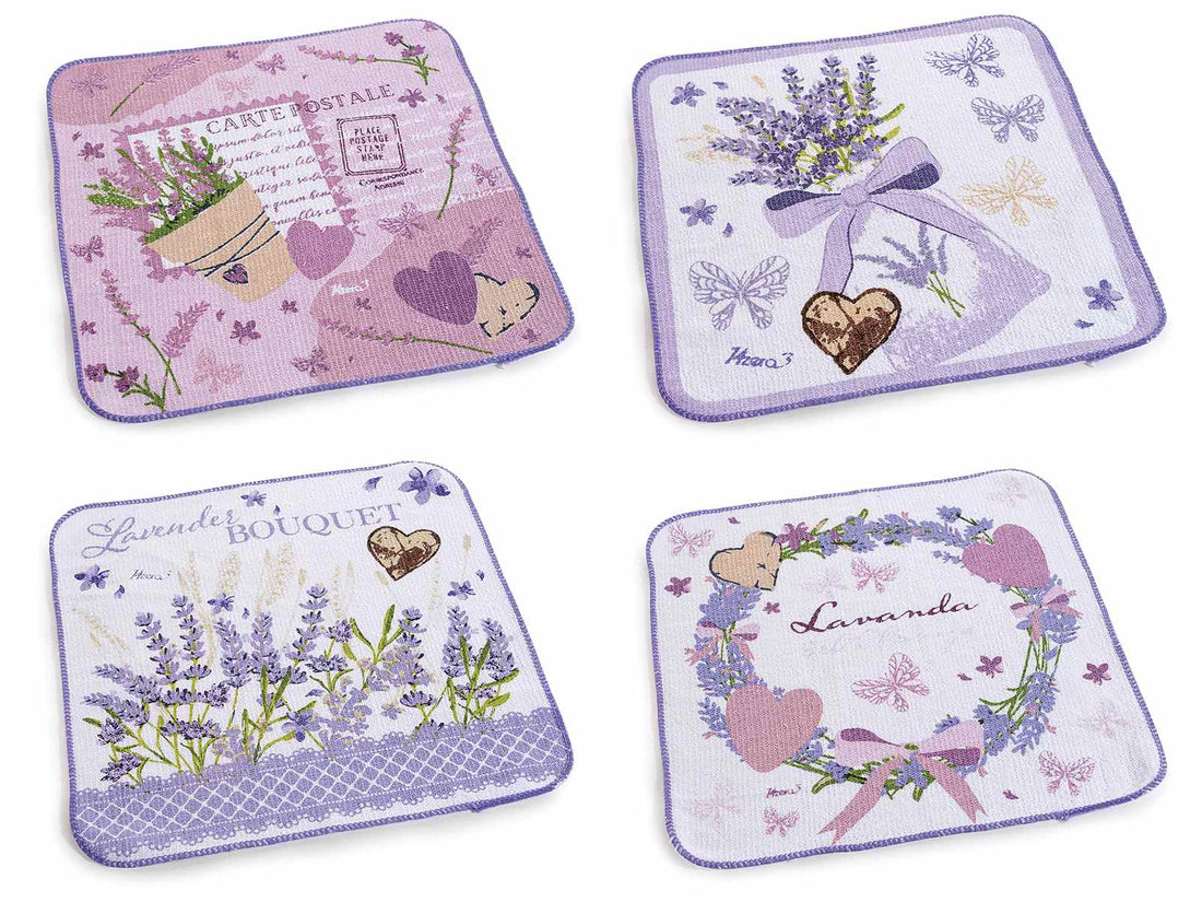 Mini asciugamano magico in cotone con stampa Lavanda
