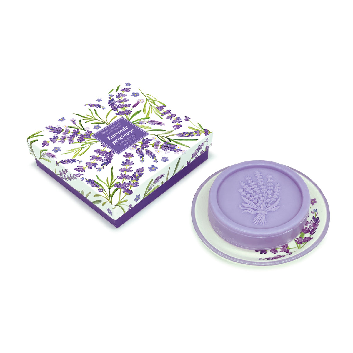 Cofanetto porta sapone e saponetta Lavanda