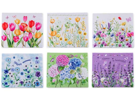Panno in microfibra per occhiali e schermi con stampa FIORI
