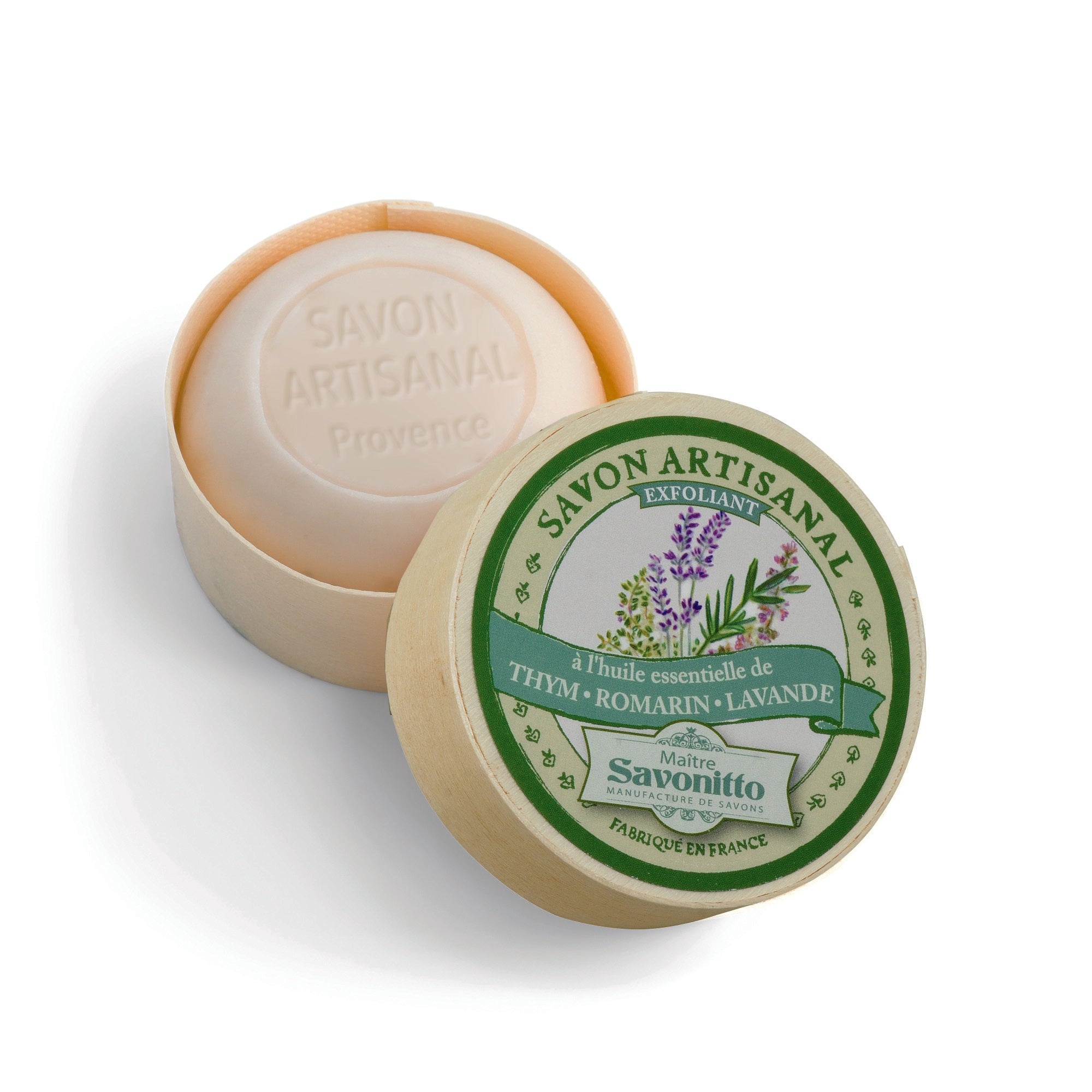 Saponi naturali con fragranze di Grasse in scatole di legno Maitre Savonitto